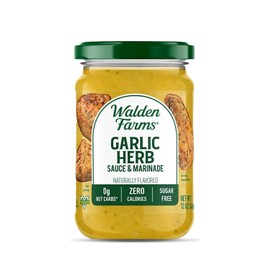 Walden Farms Garlic Herb Sauce – Zero Calorie, Sugar Free, Keto & No Carb Savory Sauce for Pasta, Veggies, Chicken & More – 12 oz Bottle