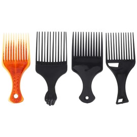 TOVINANNA 4pcs Hair Afro Comb for Curly Hair Portable Styling Tool for Men Includes Wide Tooth Comb and Soft Tooth Options for Home and Barbershop Use