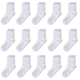 GENTABY Toddler Kids Crew Socks-15 pairs Boys Girls School Ankle Socks Casual Sport Thin Soft Socks for Children Aged 7-10