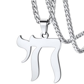 Jewish Hebrew Chai Pendant Necklace Mens Life Neck Chains Women's Friendship Amulet Jewelry
