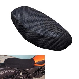 DACIRTY Motorcycle Seat Cover, Heat-insulating Double-sided Mesh Holes Breathable Burn-resistant Honeycomb Mesh Motorcycle Seat Pad, Detachable & Washable Summer Essential Accessory (Black)