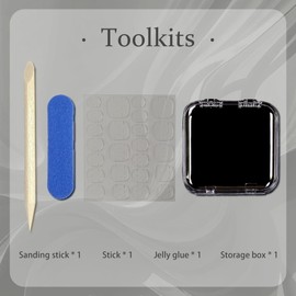 Yabonica 1000 Times Reusable Press On False Nails Square, Handmade Press on Nails Short 10 Pcs-Wear Comfortably (015, S)