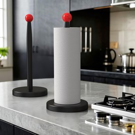 KitchLife Wooden Paper Towel Holder Countertop, Fits Jumbo Roll, Solid Beechwood Paper Towel Dispenser Stand with Wide Anti-Skid Base