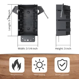 HUIXHAO 3 Gang Electrical Box New Work,Gray 44 Cu.in Electrical Outlet Boxes for Home Improvement,ETL,Fire Rated for 2 Hours.(Pack of 3)