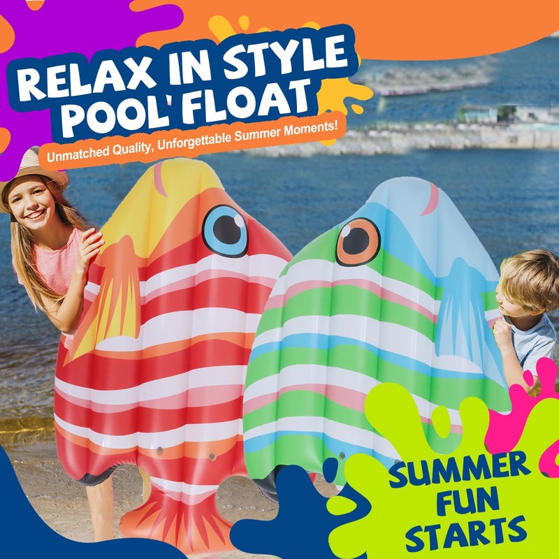 DIMAR GARDEN Inflatable Pool Fish Float, Adult Pool Raft Floaties