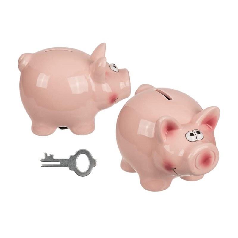 BLUECHOLON Piggy Bank Ceramic Original Money Box with Lid and