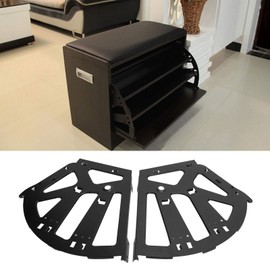 Cikonielf Shoes Drawer Cabinet Hinges, 3 Layers Cold Rolled Steel Shoes Cabinet Hinge Furniture Parts Shoe Drawer Flip Rack Accessory Hardware Black