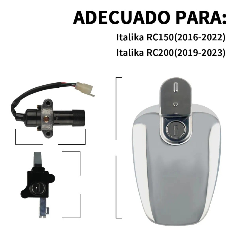 Kit Cerraduras Completo Switch Tapon Italika Rc Rc150 Rc200