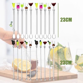20PCS Cocktail Stirrers, Cocktail Spoon, Cocktail Stirrers & Swizzle Sticks, Bar Spoon, Cocktail Stirrer, Cocktail Spoon Long, Drink Stirrers, Cocktail Sticks for Drinks, Cocktail Mixing Spoon