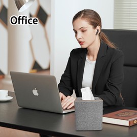 XNONE Tissue Box Cover Pu Leather Tissue Box Holder Square Tissue Organizer Napkin Dispenser for Home,Office,Restaurant,Dresser,Car,Bathroom Decor (Grey)