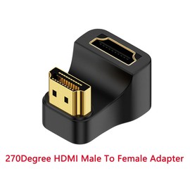 HTGuoji 8K U Shaped HDMI 2.1 Adapter, 360 Degree HDMI Male to Female Extender Adapter 48Gbps 8K@60Hz UHD2.1 3D With LED Indicator for Laptop PC Monitor Projector HDTV 2Pcs(Down)
