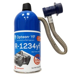 Opteon R1234yf Refrigerant for MVAC Use in a 12-Ounce Self-Sealing Container with Hose -1 Pack