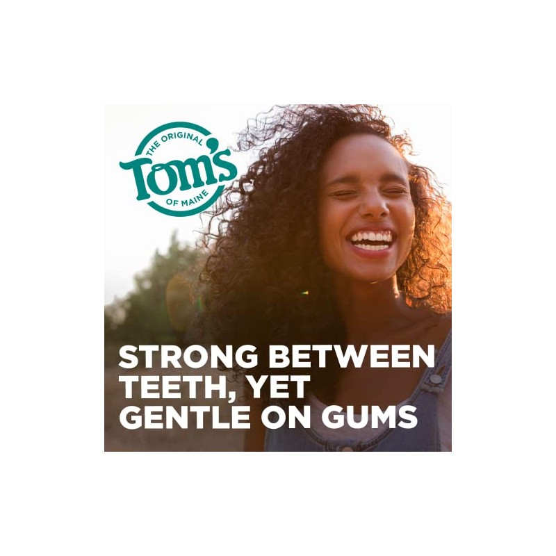 Tom's of Maine Natural Antiplaque Flat Floss, Waxed, Spearmint, 32