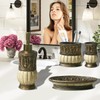 6 Pieces Pumkins Bathroom Accessories Set Including Trash Can, Cup,