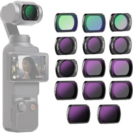 NEEWER Magnetic ND & CPL & Effect Filter Set Compatible with DJI OSMO Pocket 3, 14 Pack CPL ND8/16/32/64/128/256/1000 ND8/PL ND16/PL ND32/PL ND64/PL Light Pollution Reduction, Black Diffusion 1/4