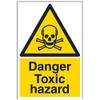 V Safety 6A013AU-R Danger Toxic Hazard Warning Sign - Portrait