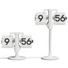 mooas Standing Height Adjustable Flip Desk Clock (White), Retro Vintage