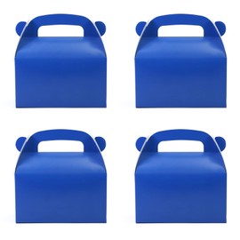 Oletx 30-Pack Dark Blue Party Favor Treat Boxes Pack, Goodie Boxes, Paper Gable Gift Boxes with Handles. Perfect for Prince Party and Baby Boy Shower Decoration Supplies