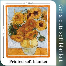 Painting Collection Throw Blanket, Impressionist Abstract Decoration for Sofa, Bed, Camping Travel, Vintage Fantasy Natural Oil Painting Soft Flannel Tapestry for Adults Kids 50 * 40 inch