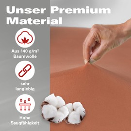 BaSaTex Organic Jersey Fitted Sheet 140 x 200 cm - Fitted Sheet Made from 100% Organic Cotton GOTS Certified - 140 x 200 - 160 x 200 cm - Colour: Terracotta
