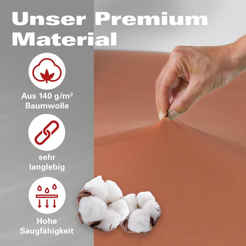 BaSaTex Organic Jersey Fitted Sheet 140 x 200 cm -