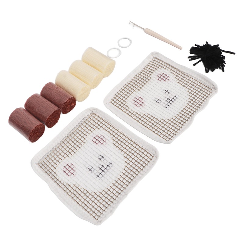 Latch Hook Kit Cup Coaster DIY Set Lovely Bear Pattern