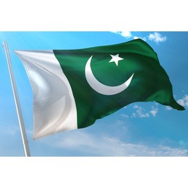 SHATCHI Large Pakistan Pakistani National Flag 150 x 90cm Fans Cricket Support 14th August Independence Day Celebration Decoration, Polyester