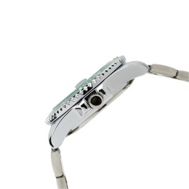 Clefer AV-AM386-GNS Men's Diver Watch, Solar, Analog, Waterproof, Date, green, Bracelet Type