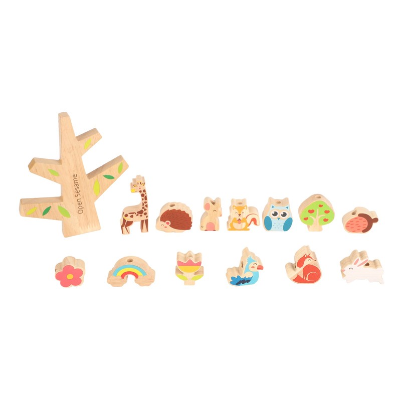 Wooden Animals Stacking Toy Colorful Improve Coordination Blocks Balancing Tree