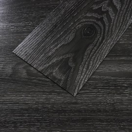 VEELIKE Charcoal Black Peel and Stick Floor Tile Waterproof Adhesive Vinyl Plank Flooring 16 Pack 24 Sq. Ft Renter Friendly Laminate Flooring Planks Vinyl Floor Tiles for Bedroom Bathroom Kitchen RV