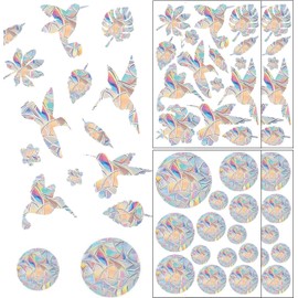Heyumybit Window Stickers to Deter Birds,56 Pieces Rainbow Window Sticker,Bird Stickers for Windows,Anti Collision Stickers for Stops Birds Flying in Windows