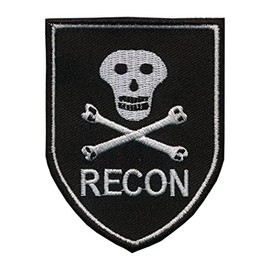 Bayonet Design - Recon Embroidered Patch LRP, LRS, LRRP - 3" x 2 1/4" - Hook and Loop Backed with a Non merrowed Edge - US Army Ranger - Special Forces - Vietnam Style