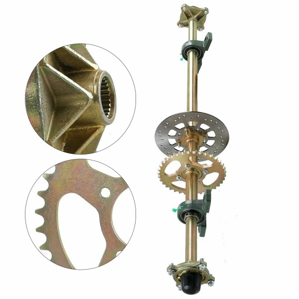 Unbranded US 1120mm Rear Axle Shaft Kit w/Brake Disc Sprocket