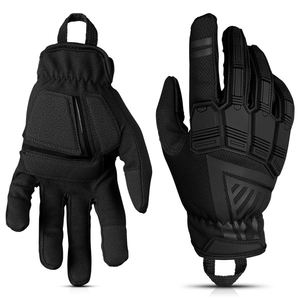 Glove Station - Impulse Guard Tactical Gloves for Men - Touch Screen Gloves Working Gloves Ideal for Sports & Outdoors, Motorcycle and Hunting - Black, Large
