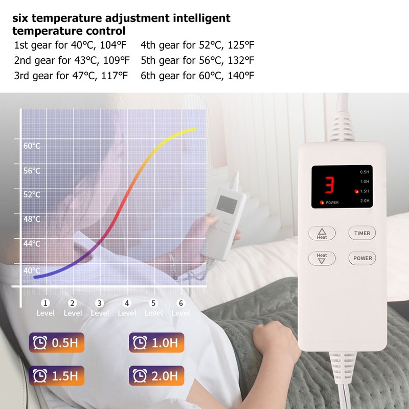 Waist Heating Blanket Constant Heat Micro Plush Polyester Electric Winter