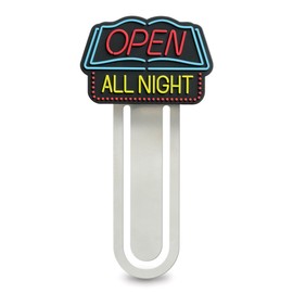 Light Reading Open, Neon Sign Bookmark