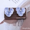 Inateannal Blue Flower Stud Earrings Enamel Floral Petal Earrings Large