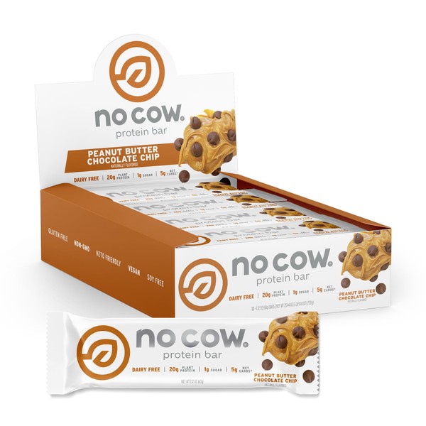 No Cow High Protein Bars, Peanut Butter Chocolate Chip -