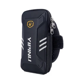 DFV mobile - Waterproof Reflective Armband Case with 2 Compartments Sport Running Walking Cycling Gym für BBK Vivo Y3s (2019) - Black