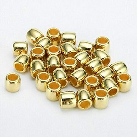 Gold Beads for Hair, Braids, Dreads, Ponytails Jewelry and Arts and Crafts (20 Gold Beads)