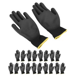 Guante de Seguridad, Guantes de Trabajo con Movimiento Flexible y Resistente al Desgaste, Diseño Ergonómico para Montaje, Reparación e Industrial (Negro 7S)