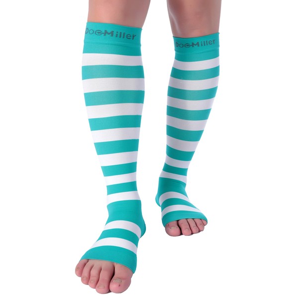 Doc Miller Open Toe Compression Socks 1 Pair 15-20 mmHg