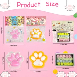 Fortivae Squishy Toy, 22 Pieces Squeeze Toy, Squeeze Cat Claw, Squishy Cat Toy, Kawaii Stress Relief Squeeze Toy, Stress Balls, for Children and Adults (2 Pieces Large & 20 Pieces Mini Cat Paw)