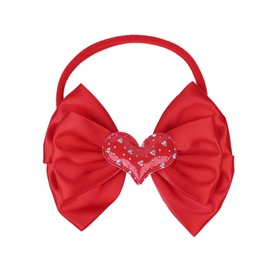 LDDCX Valentine's Day Red Headband Bow Baby Girls Band Bowknot rose Heart-shaped headband <131> (A)