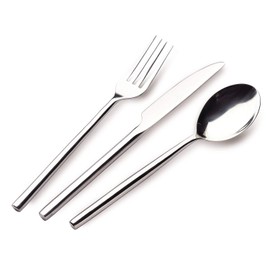 Grunwerg Contemporary Collection Chopstick Teaspoons TESCHP, 18/0 Stainless Steel, Set of 12, Silver