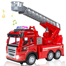 Construction Vehicle, Fire Truck, Toy, Car, Construction Toy, Children, Toy, Emergency Vehicle, Ladder Included, Fire Fighting Series, Working Car, LED, Refractor Ladder, Boys, Children's Day, Birthday, Christmas, Gift (Construction Vehicle B)