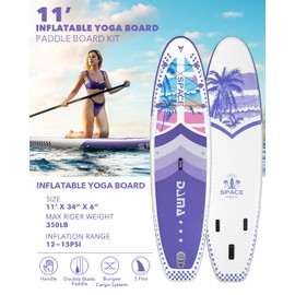DAMA 11'*34"*6" Inflatable Paddle Board, Paddle Boards for Adults,Sup,Lightweight and Durable, Easy to Inflate, Versatile in Style, Fully Functional, Equipped w/High Grade Accessories，Purple.