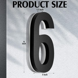 ROCEEI 8 Inch Backlit LED House Number 0-9 for Outside Large Address Lighted Number Waterproof Stainless Steel Modern Lighted 12v Dc Low Voltage LED Illuminated(Modern)