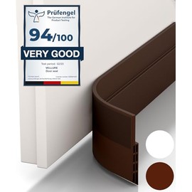 Vellure® - Burlete inferior para puerta contra corrientes de aire y sellado, burlete aislante, ideal para aislamiento contra el frío, el ruido y la humedad, 1 unidad, color marrón