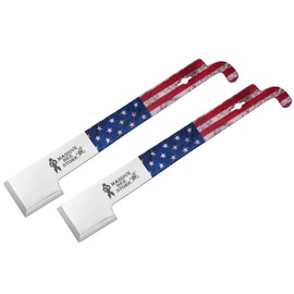 Massive Bee Store Frame Lifter and Scraper J Hook Tool Hive Tool Beekeeping Equipment (J Shaped:11 inch) (US Flag/Two Pcs)